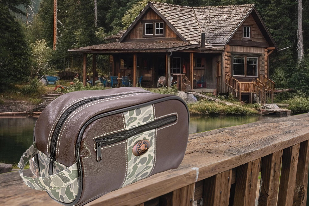 Green & Grey Turkey Camo Dopp Bag