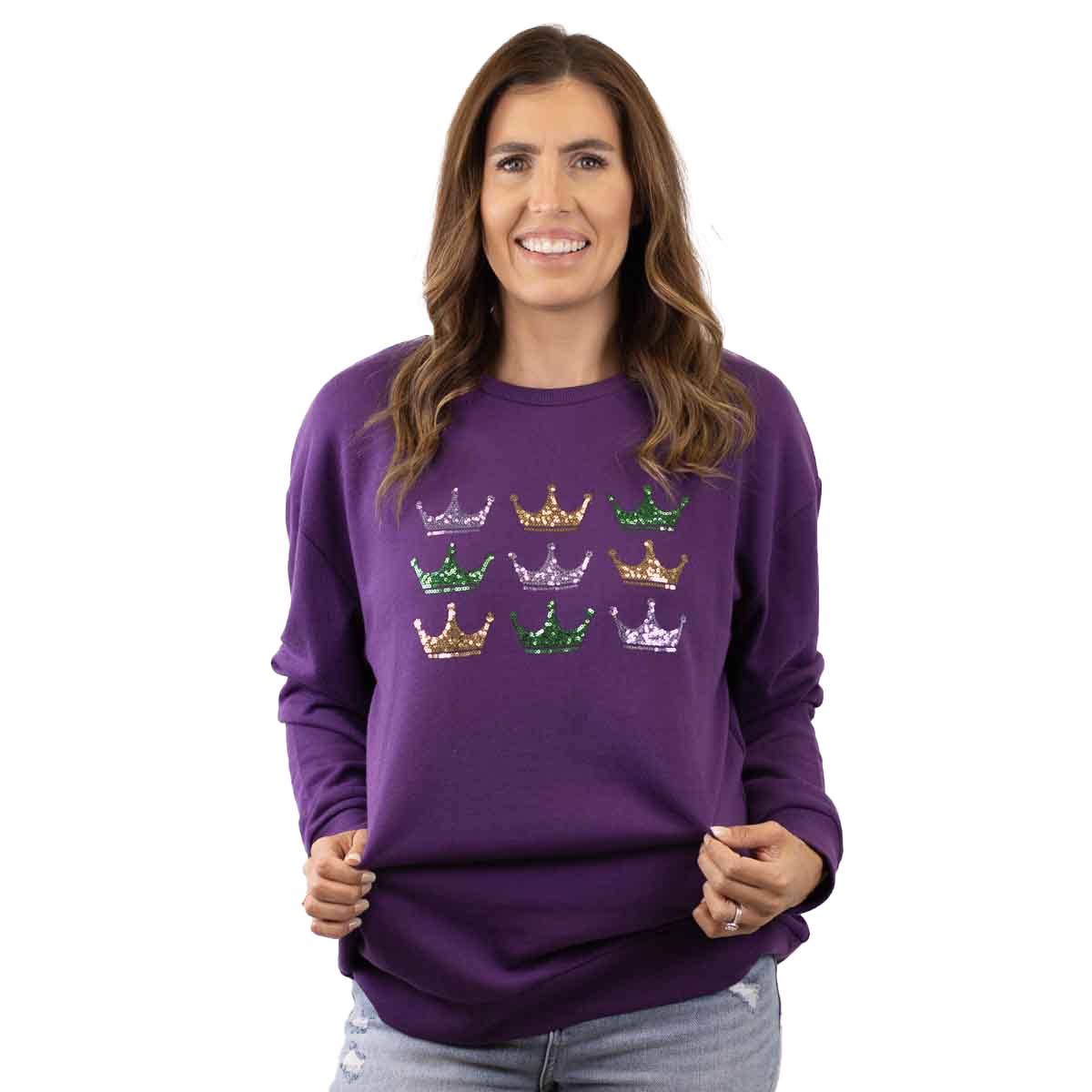 Purple Victoria Crown Sequin Sweatshirt
