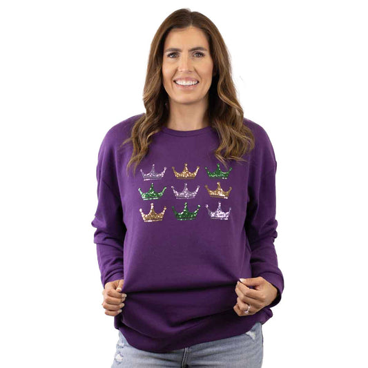 Purple Victoria Crown Sequin Sweatshirt