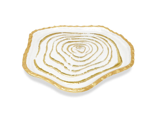 Gold Grained Glass Plate