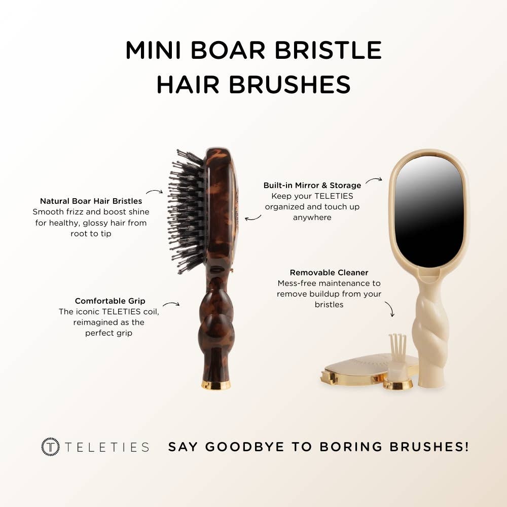 TELETIE Mini Boar Brush | Tortoise