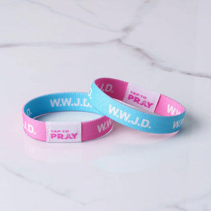 Tap To Pray™ Wristbands - Blue & PInk