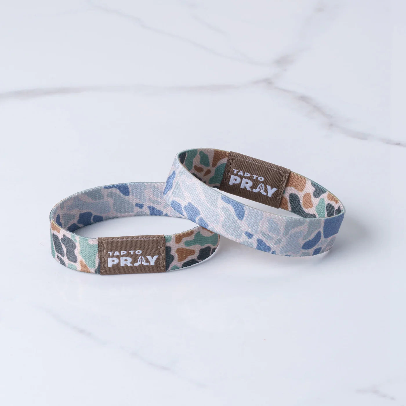 Tap To Pray™ Wristbands - River Rock Camo Classic & Sage