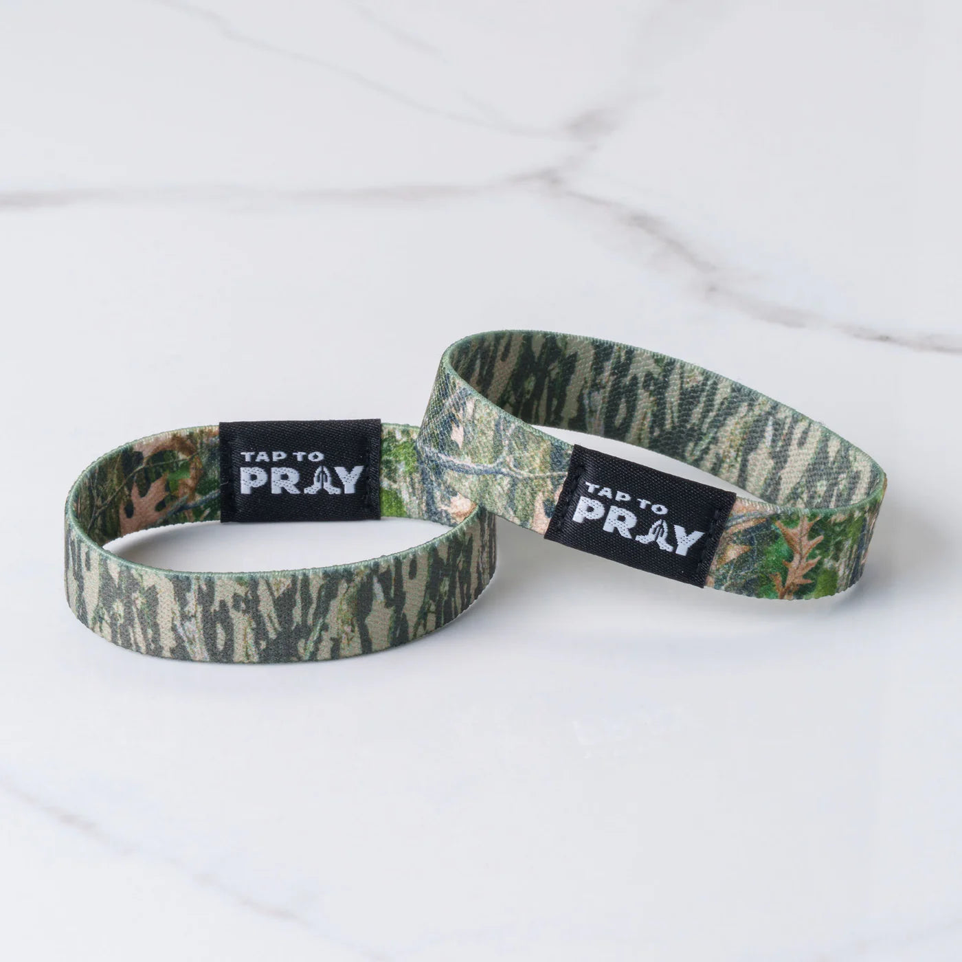 Tap To Pray™ Wristbands - Forest & Tree Bark Camo