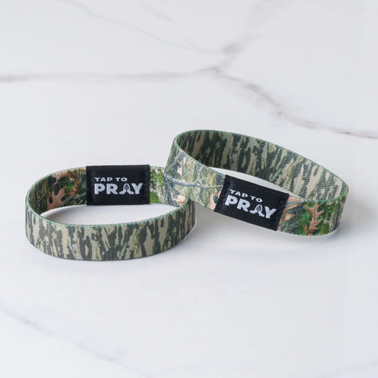 Tap To Pray™ Wristbands - Forest & Tree Bark Camo