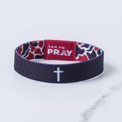 Tap To Pray™ Wristbands - Maroon & Black Team Camo