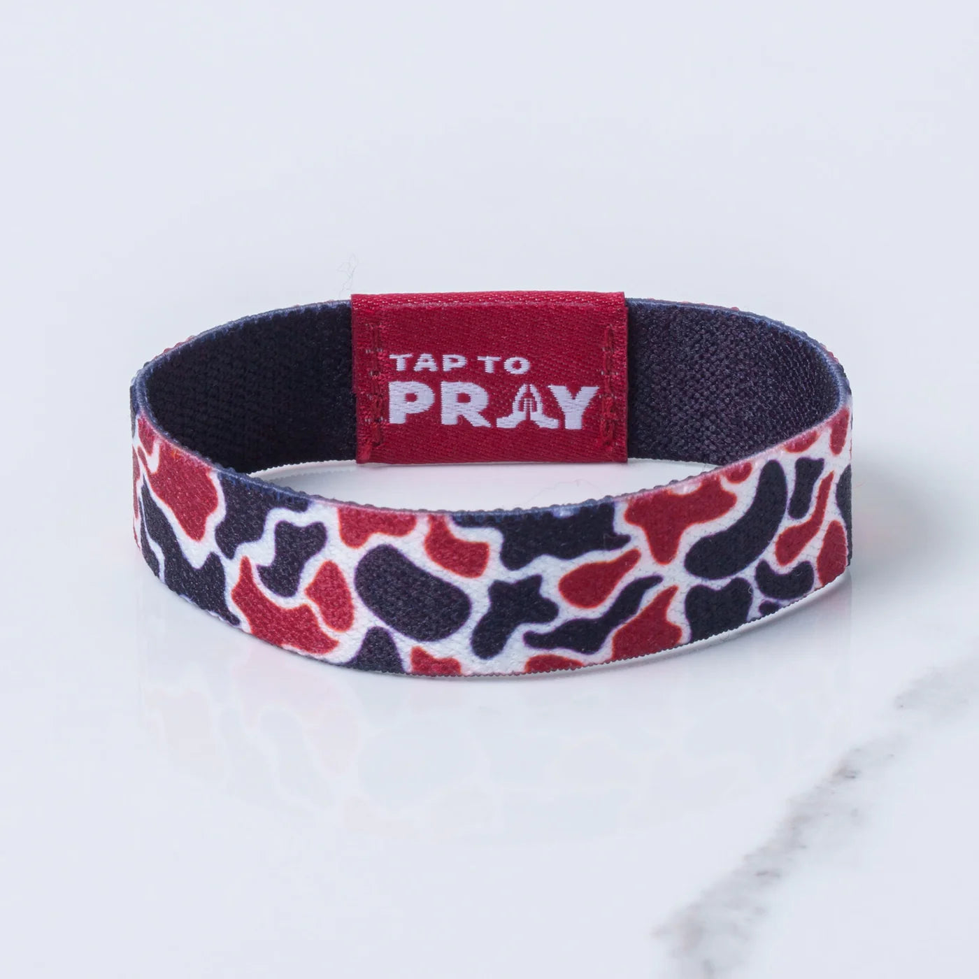 Tap To Pray™ Wristbands - Maroon & Black Team Camo