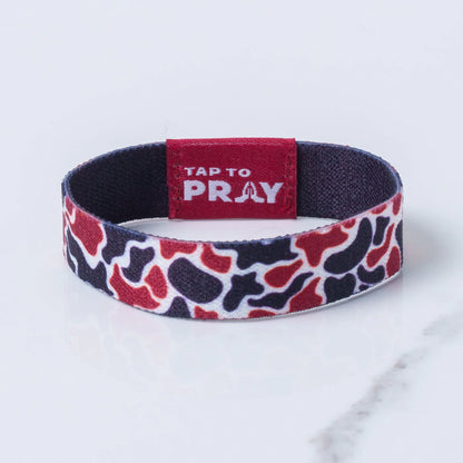 Tap To Pray™ Wristbands - Maroon & Black Team Camo