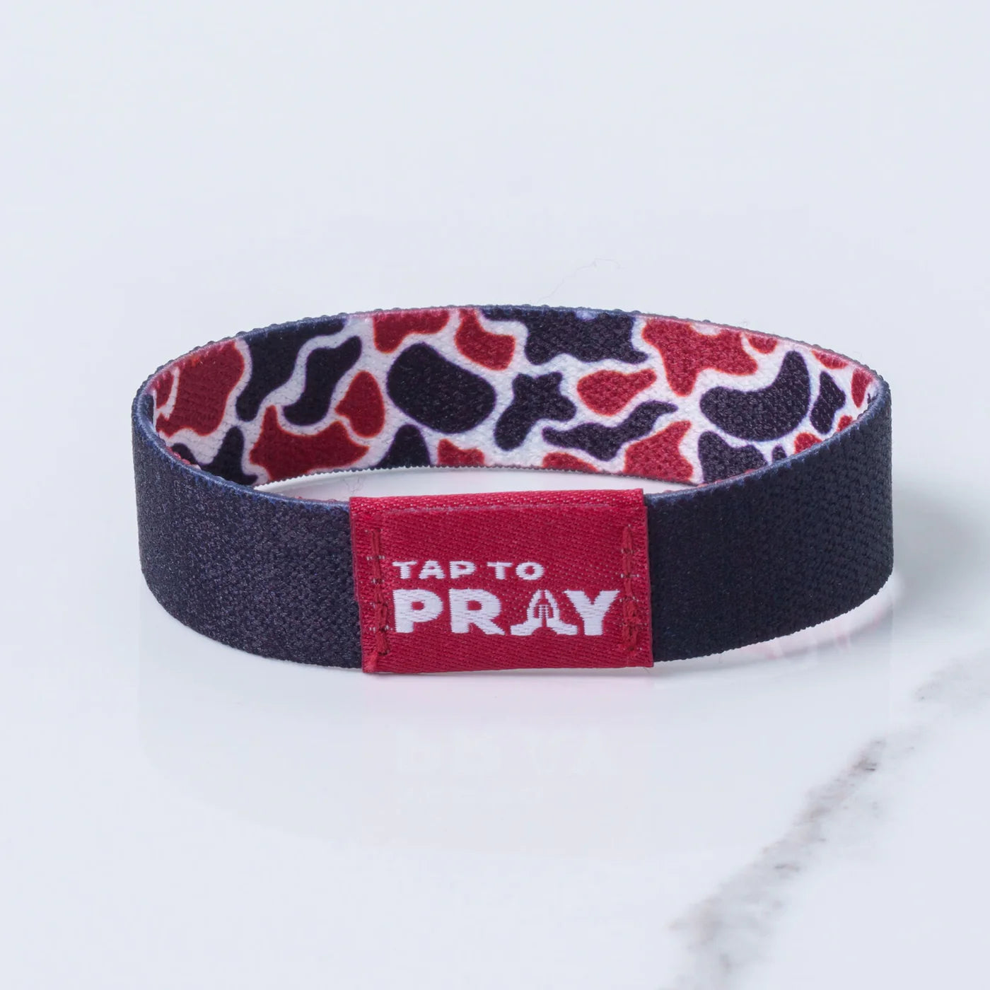 Tap To Pray™ Wristbands - Maroon & Black Team Camo