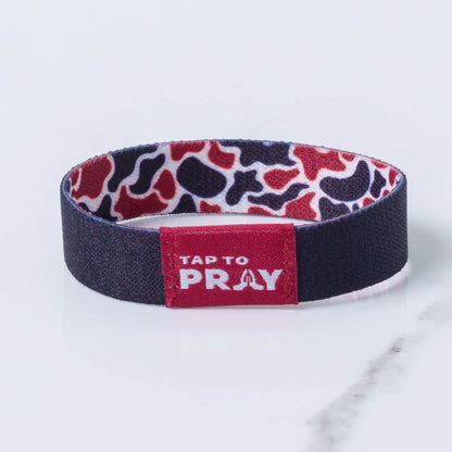 Tap To Pray™ Wristbands - Maroon & Black Team Camo