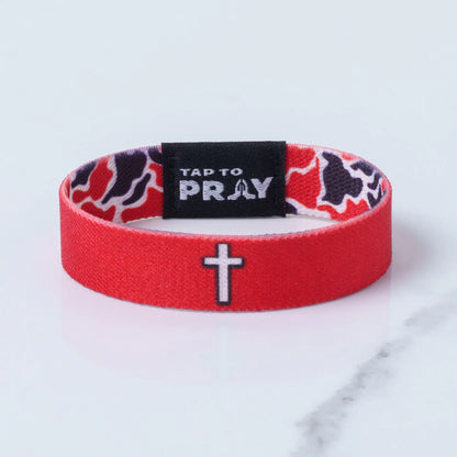 Tap To Pray™ Wristbands - Red & Black Team Camo