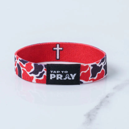 Tap To Pray™ Wristbands - Red & Black Team Camo