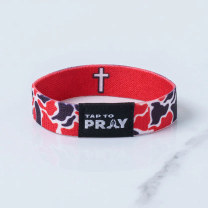 Tap To Pray™ Wristbands - Red & Black Team Camo