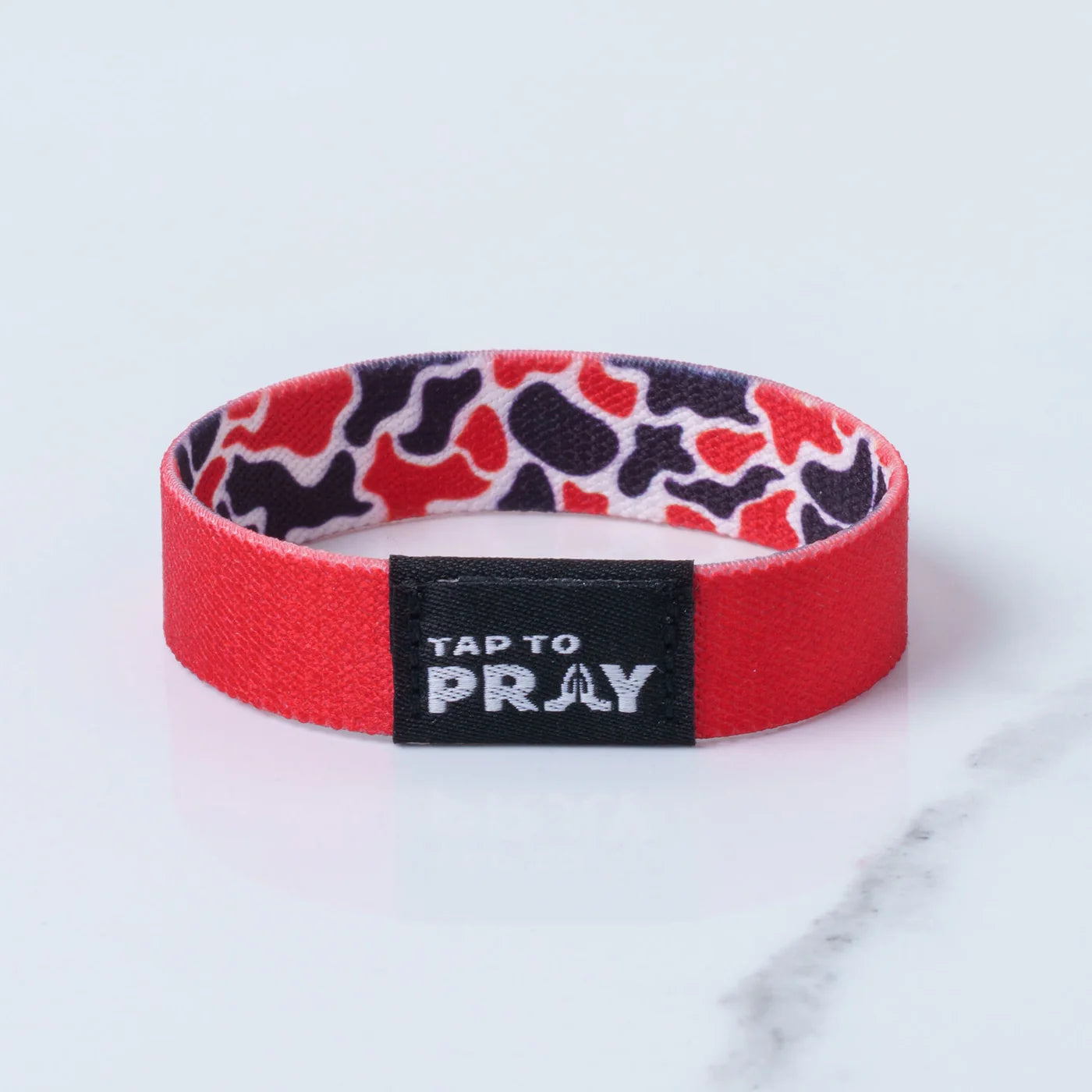 Tap To Pray™ Wristbands - Red & Black Team Camo