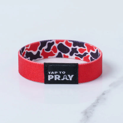Tap To Pray™ Wristbands - Red & Black Team Camo