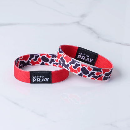 Tap To Pray™ Wristbands - Red & Black Team Camo