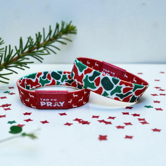 Tap To Pray™ Wristbands - Christmas Camo