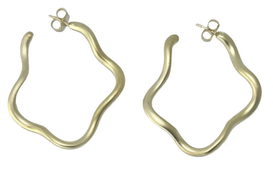 Wiggle Wiggle Hoops - Brushed Gold