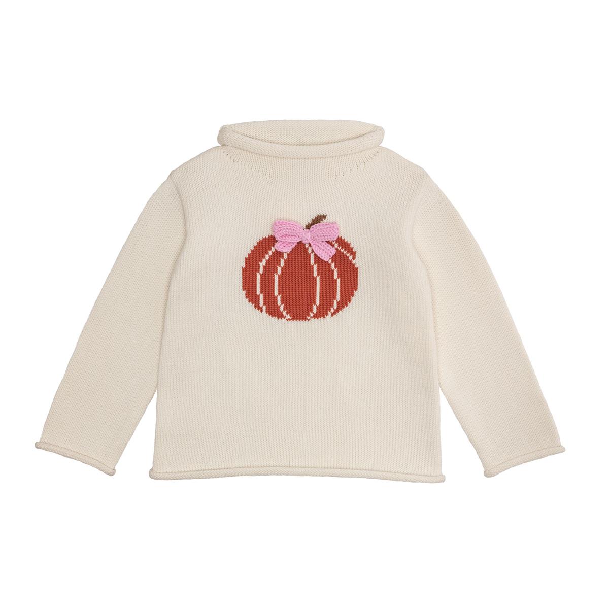 Mud Pie Bow Pumpkin Rollneck Sweater