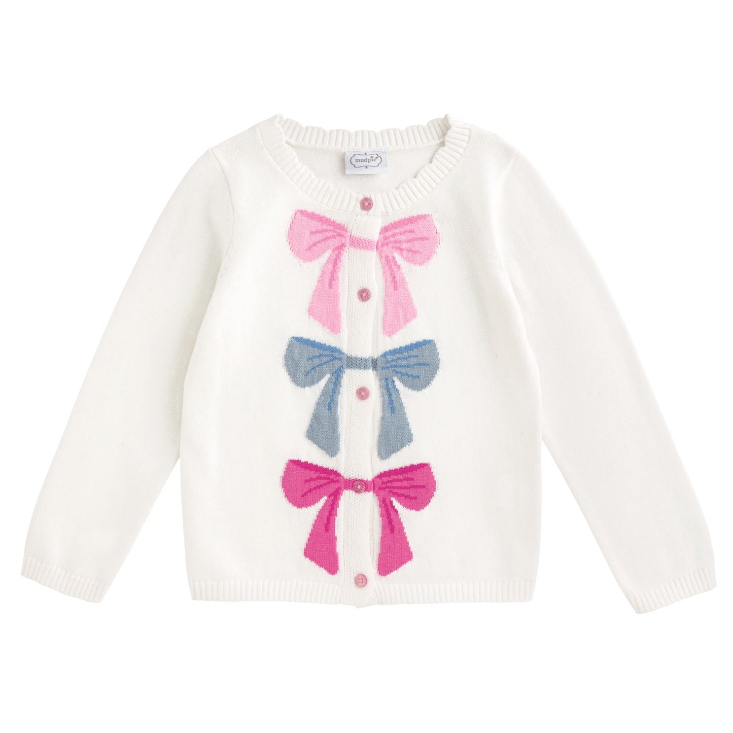 Mud Pie Colorful Bow Cardigan