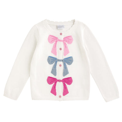 Mud Pie Colorful Bow Cardigan