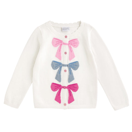 Mud Pie Colorful Bow Cardigan