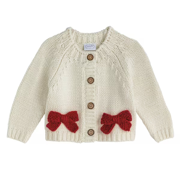 Mud Pie Crochet Bow Cardigan