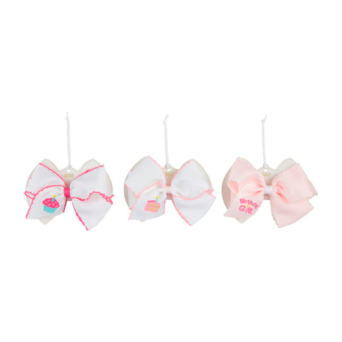 Mud Pie Birthday Embroidered Bows