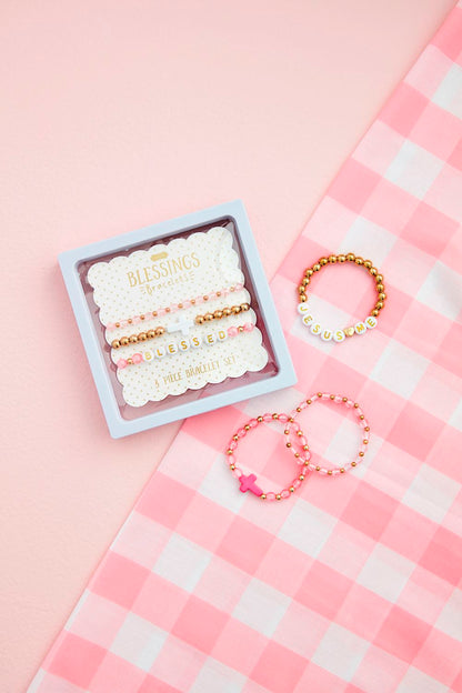 Mud Pie Blessings Cross Bracelet Set