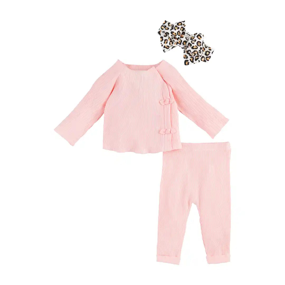 Mud Pie Pink Baby Outfit Set