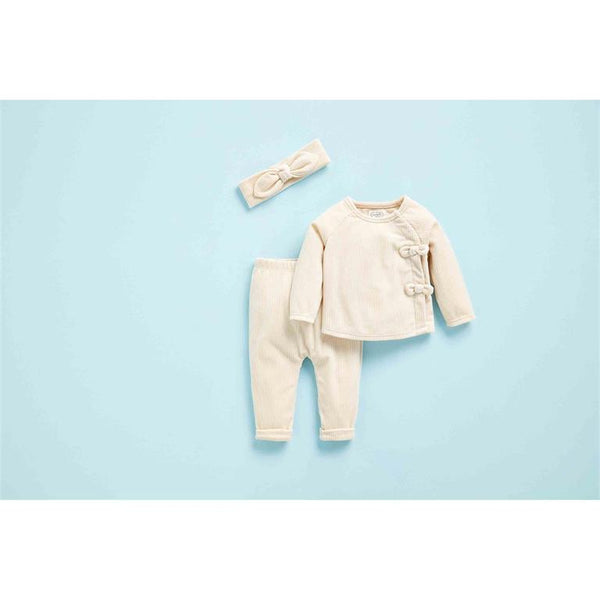 Mud Pie Ivory Velour Baby Outfit Set