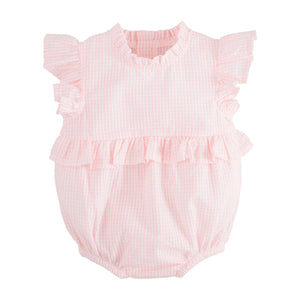 Mud Pie Pink Gingham Ruffle Bubble