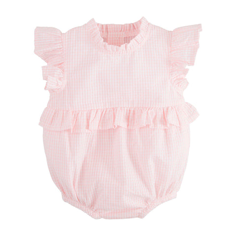 Mud Pie Pink Gingham Ruffle Bubble