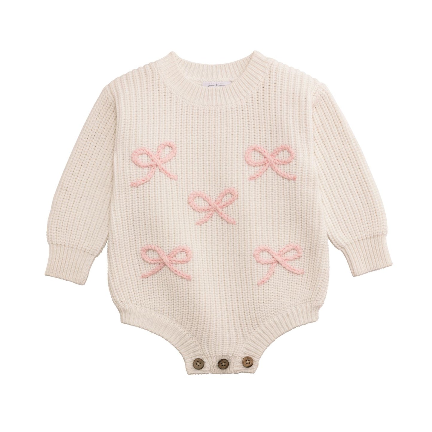 Mud Pie Bow Chainstitch Sweater Bubble