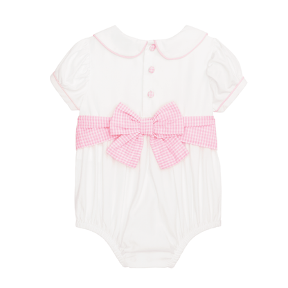 Mud Pie Pink Poplin Bow Bubble