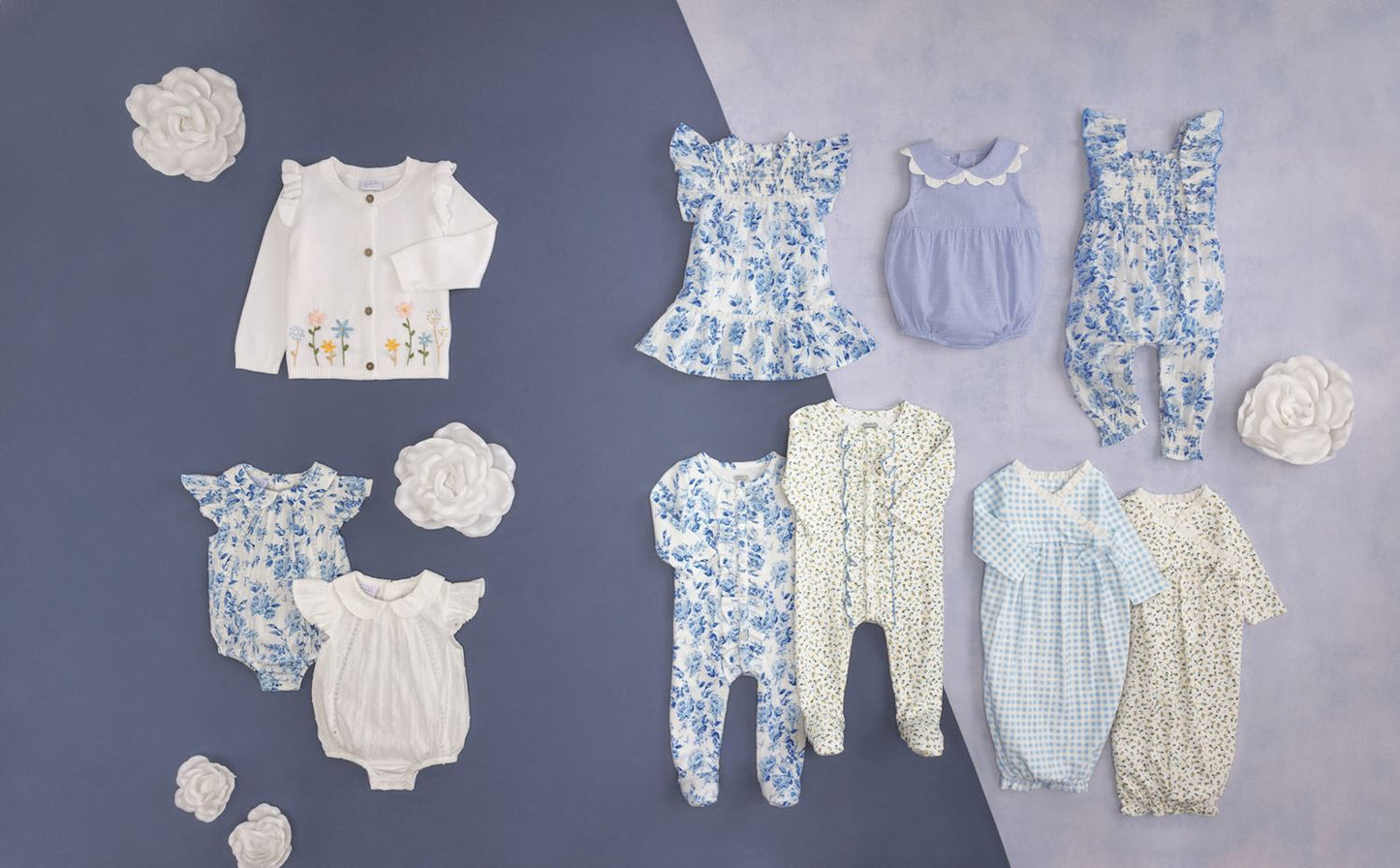 Mud Pie Blue Gingham Scallop Bubble