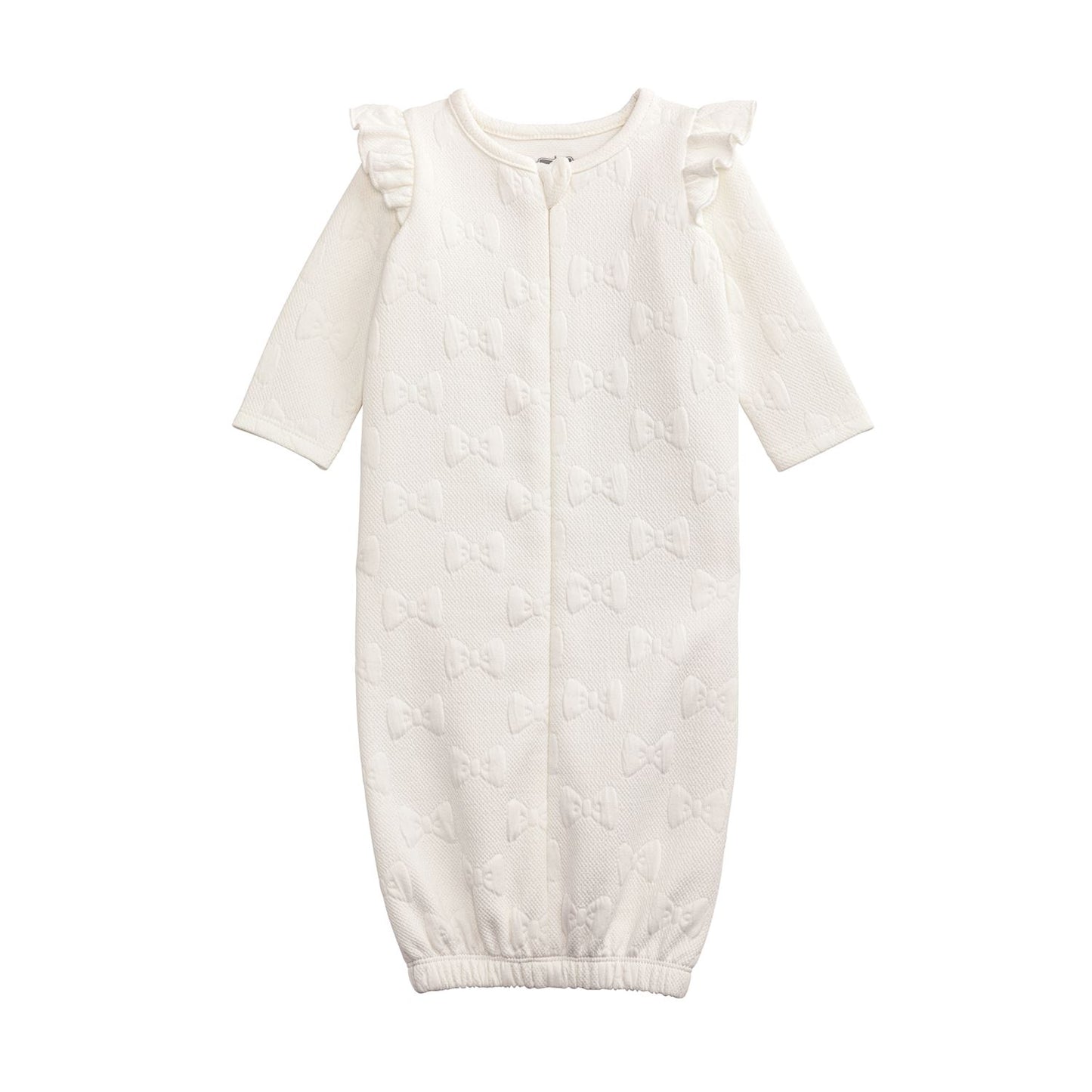 Mud Pie Quilted Bow Ruffle Sleeved Gowns