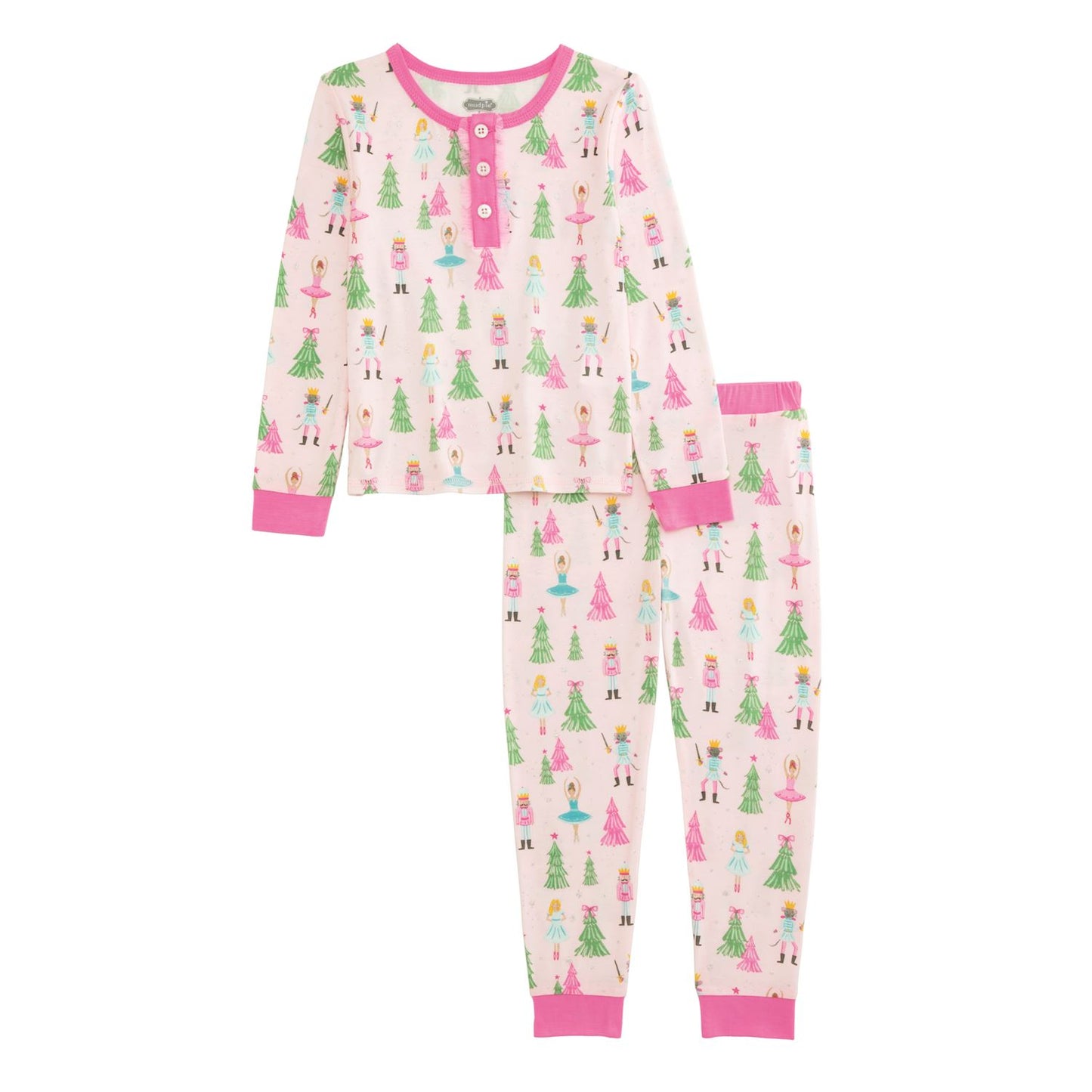 Mud Pie Pink Nutcracker Pajama Pant Set