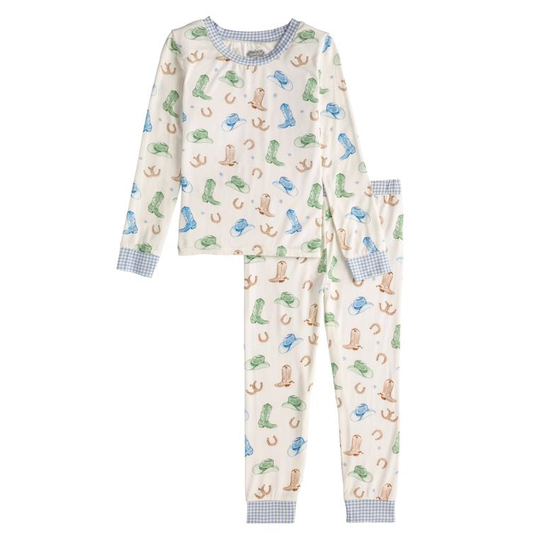 Mud Pie Boy Cowboy Print Pajamas
