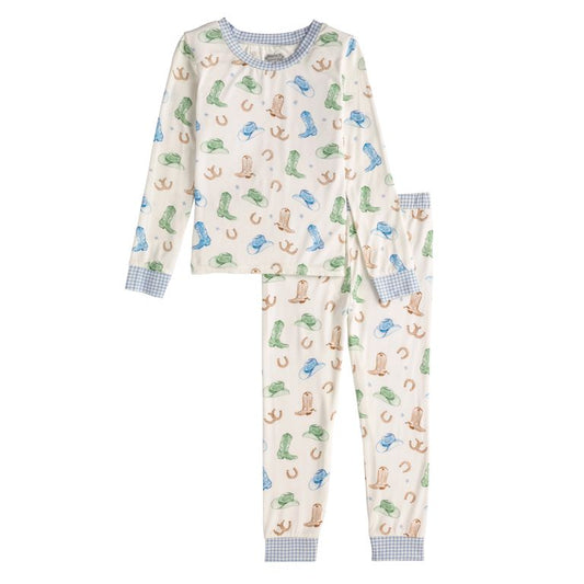 Mud Pie Boy Cowboy Print Pajamas