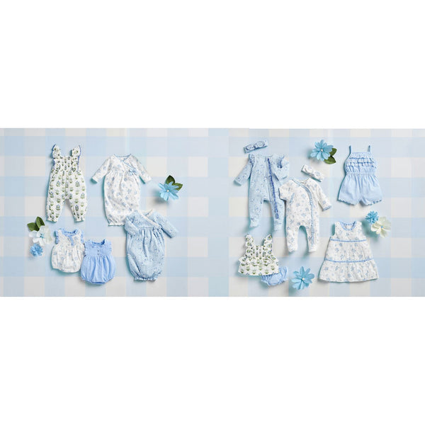 Mud Pie Blue Stripe Eyelet Romper