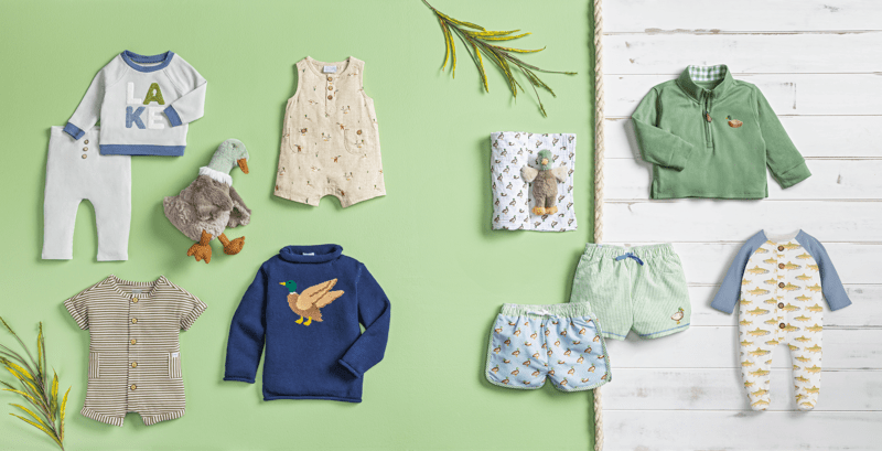 Mud Pie Mallard Swaddle & Rattle Set