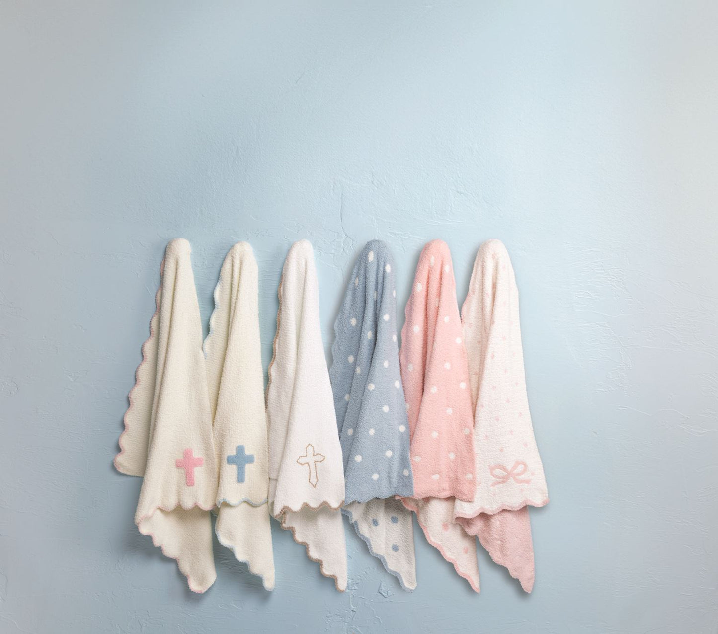 Mud Pie Pink Cross Chenille Blanket