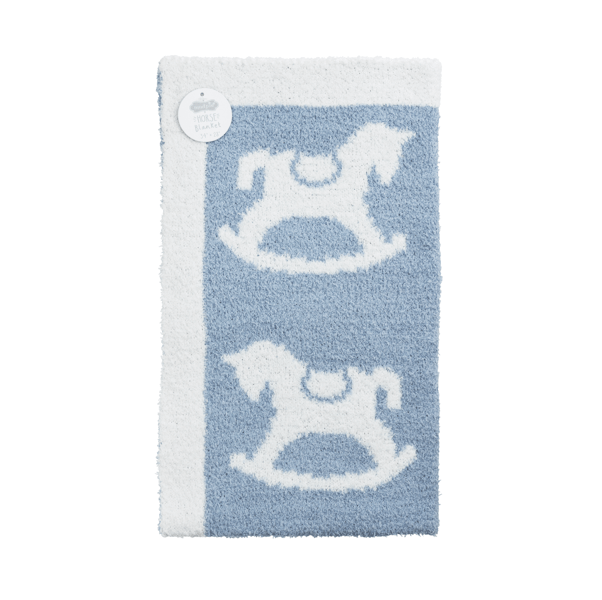 Mud Pie Rocking Horse Chenille Blanket