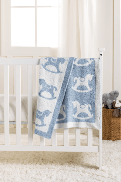 Mud Pie Rocking Horse Chenille Blanket