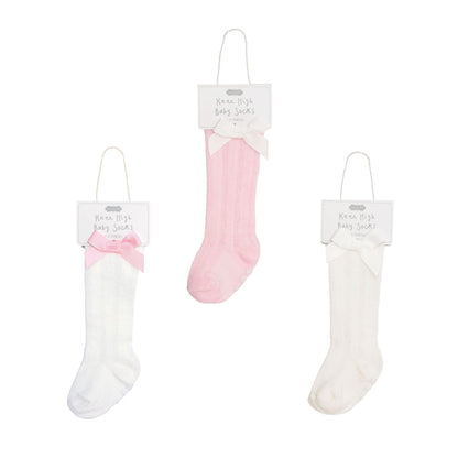 Mud Pie Pointelle Bow Knee Socks
