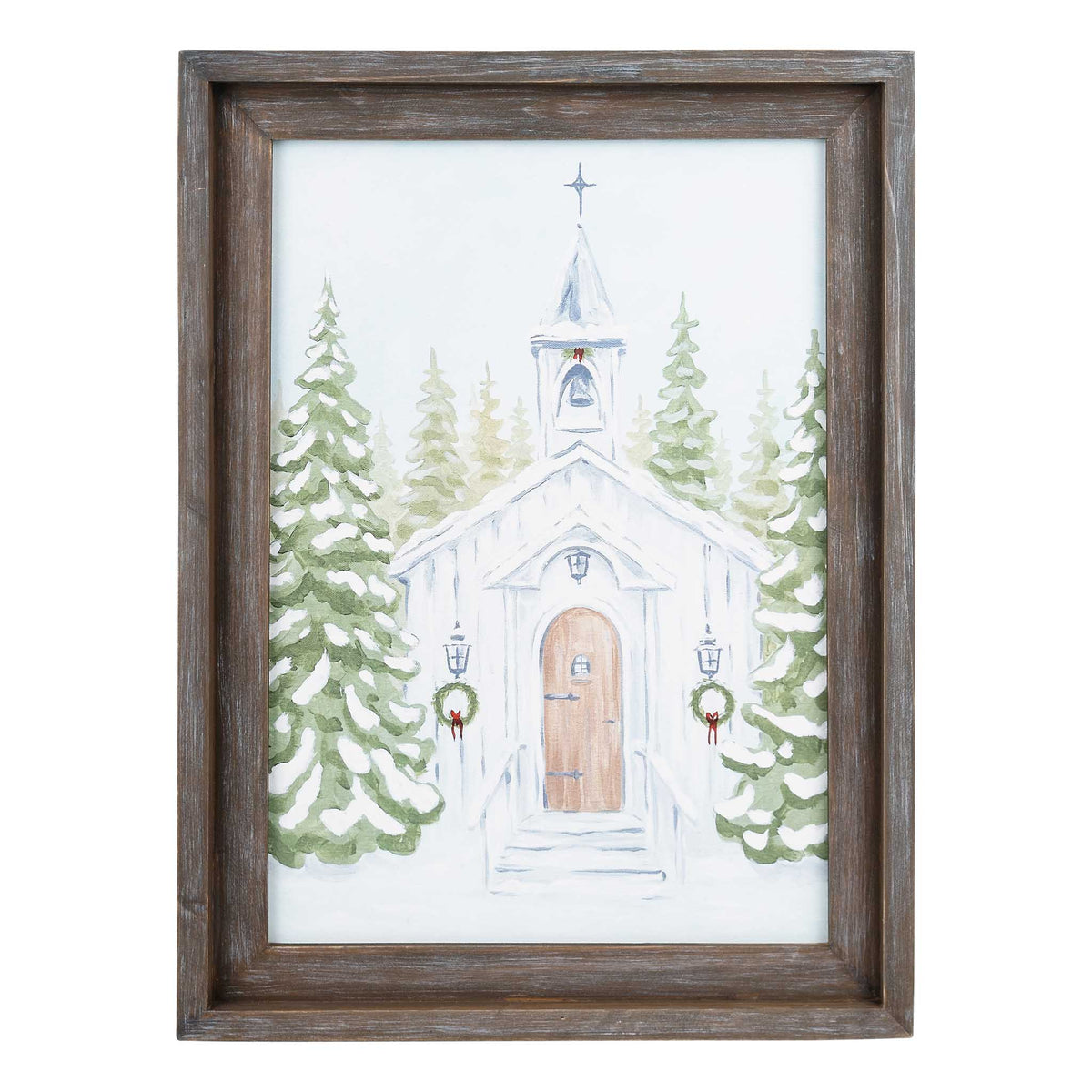 Christmas Church Large Framed Canvas by Glory Haus