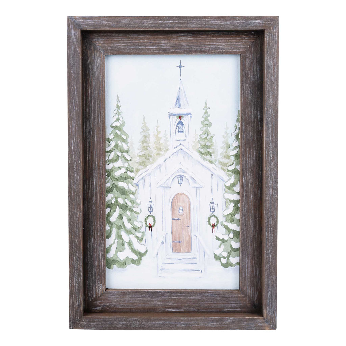Christmas Church Small Framed Canvas by Glory Haus