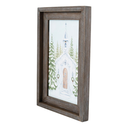 Christmas Church Small Framed Canvas by Glory Haus - view 2