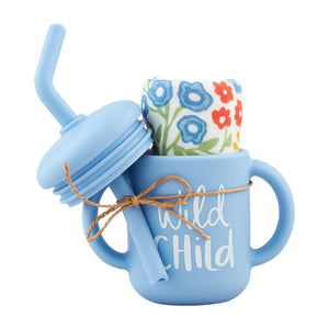 Mud Pie Wild Child Silicone Cup & Bib Set